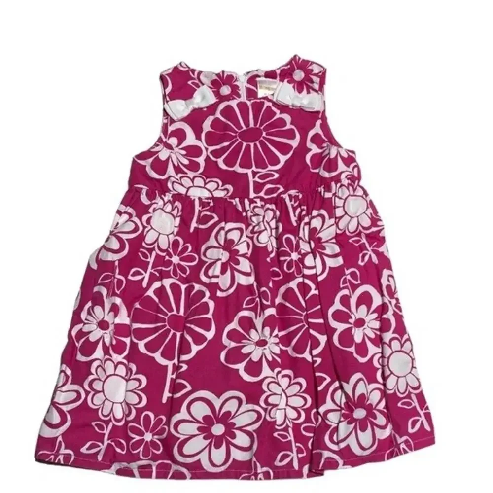 Gymboree Girls Size 8 Floral Dress Pink White Sleeveless Spring Summer